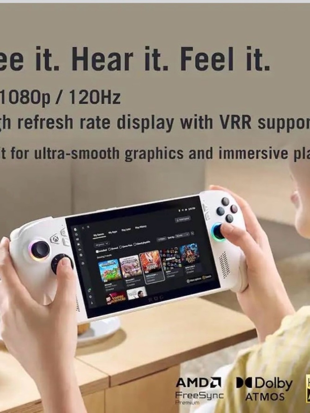 ASUS ROG Xbox Ally Handheld Gaming Console - White with Color Accent Buttons - Picture 4 of 4